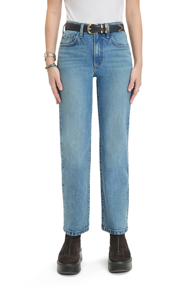 The Morgan Shortie High Waist Straight Leg Jeans, Main, color, SANTA BARBARA