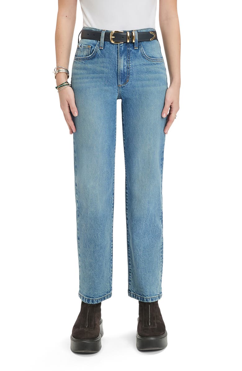 Favorite Daughter The Morgan Shortie High Waist Straight Leg Jeans, Main, color, Santa Barbara