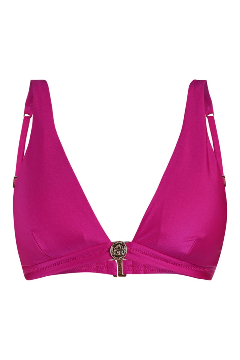 Lexie Metallic Bikini Top, Alternate, color, FUCHSIA