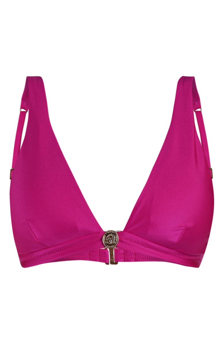 L'AGENCE Lexie Metallic Bikini Top, Alternate, color, Fuchsia