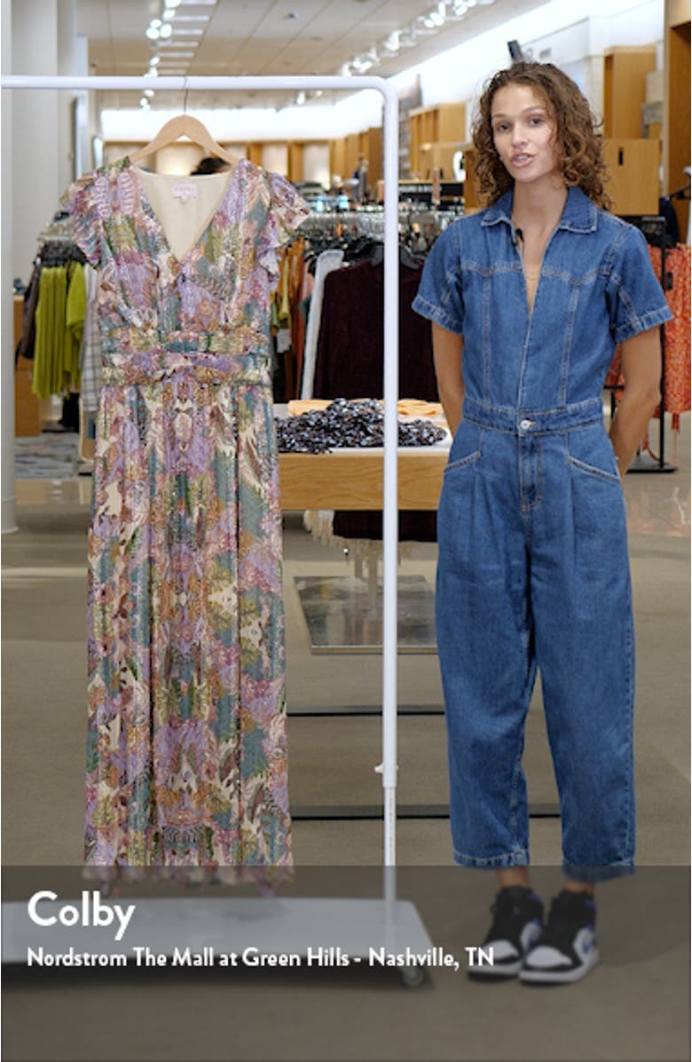 Jennsen Ruched Flutter Sleeve Maxi Dress, sales video thumbnail