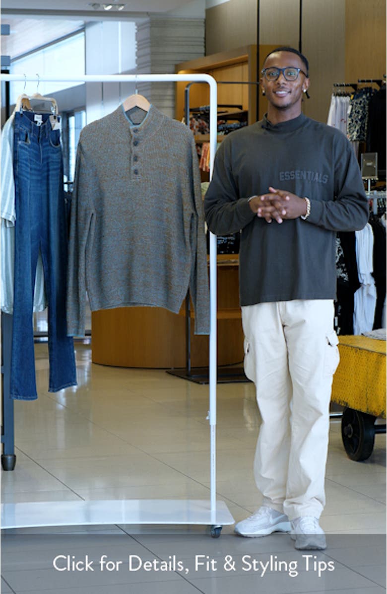 Button Mock Neck Marled Sweater, sales video thumbnail