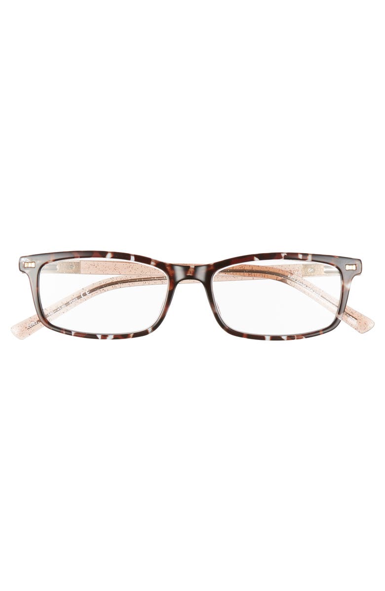 Kate Spade New York jodie 50mm rectangular reading glasses, Alternate, color, Tortoise/ Beige