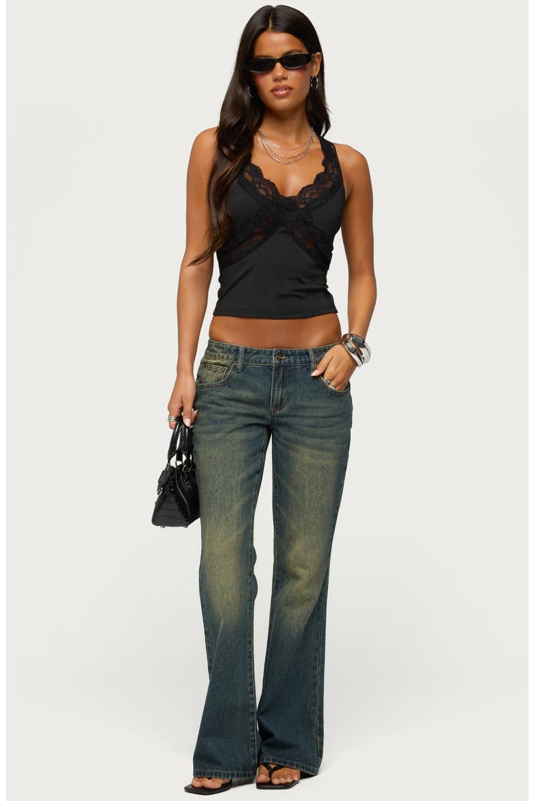 Shirili Low Rise Flare Jeans, Alternate, color, DIRTY-WASH-DARK-BLUE