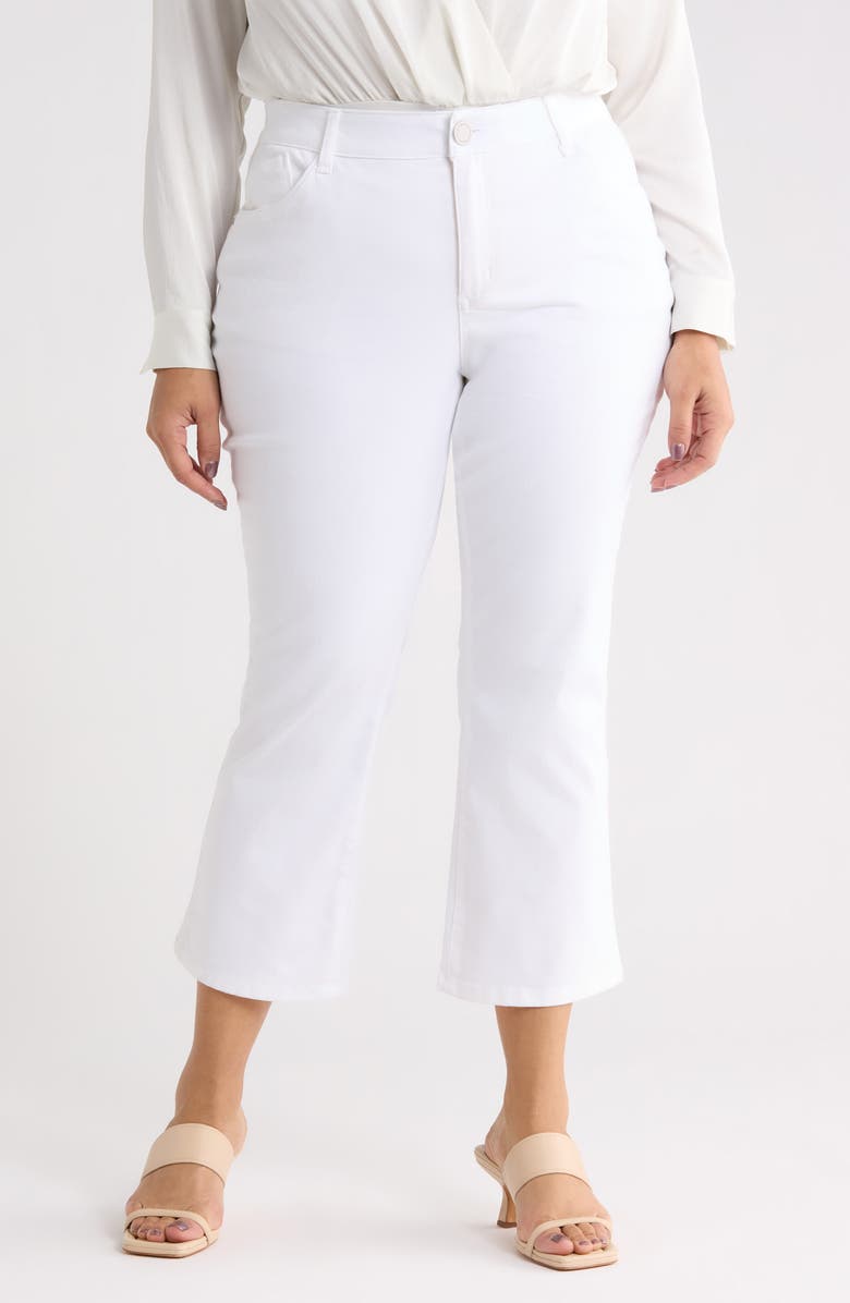 Wit & Wisdom Bennett High Waist Crop Barely Bootcut Jeans, Main, color, Optic White