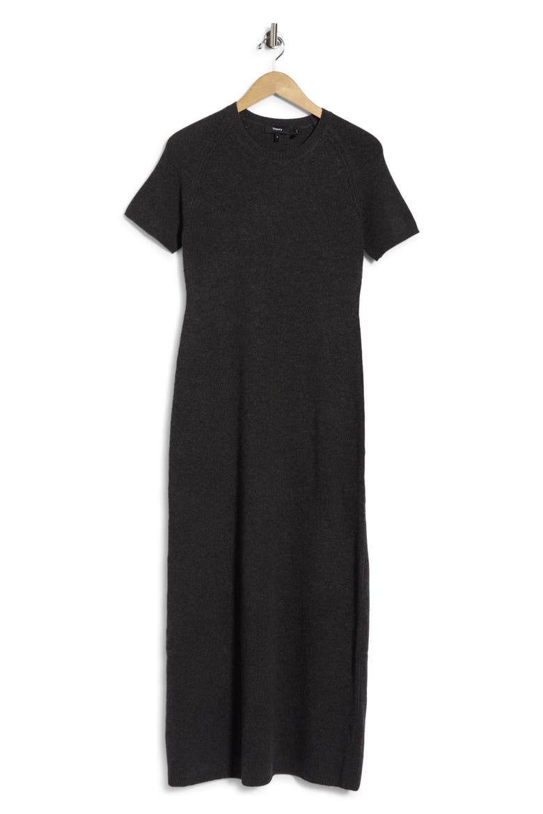 Wool & Cashmere Maxi Dress, Main, color, BLACK