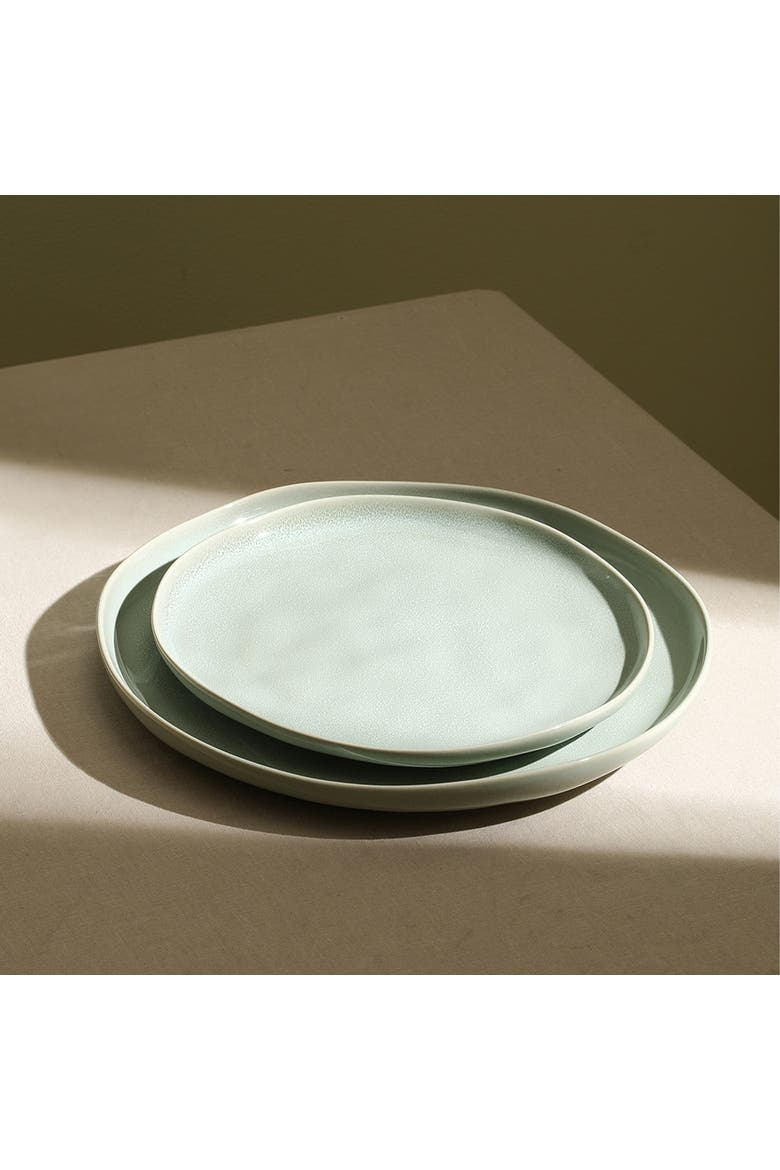 Mirella Stoneware 4-Piece Dinner Plate Set, Alternate, color, Light Green