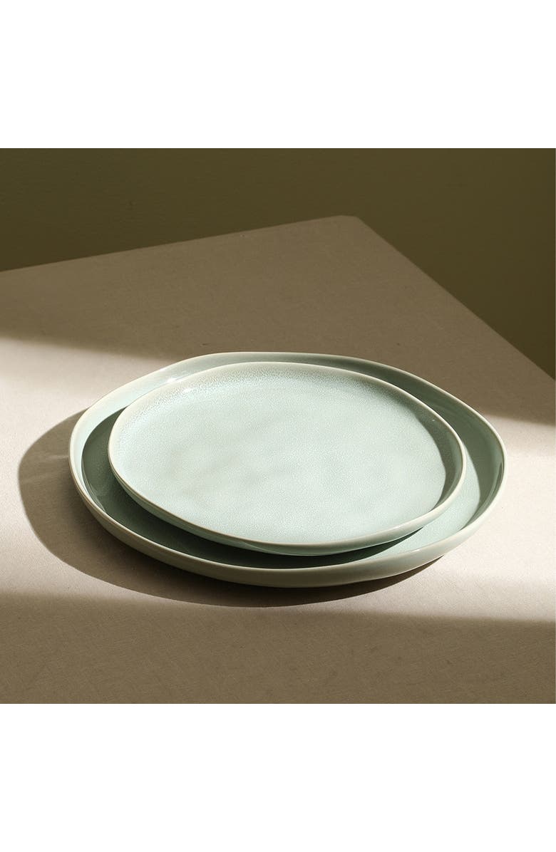 Stone Lain Mirella Stoneware 4-Piece Dinner Plate Set, Alternate, color, Light Green