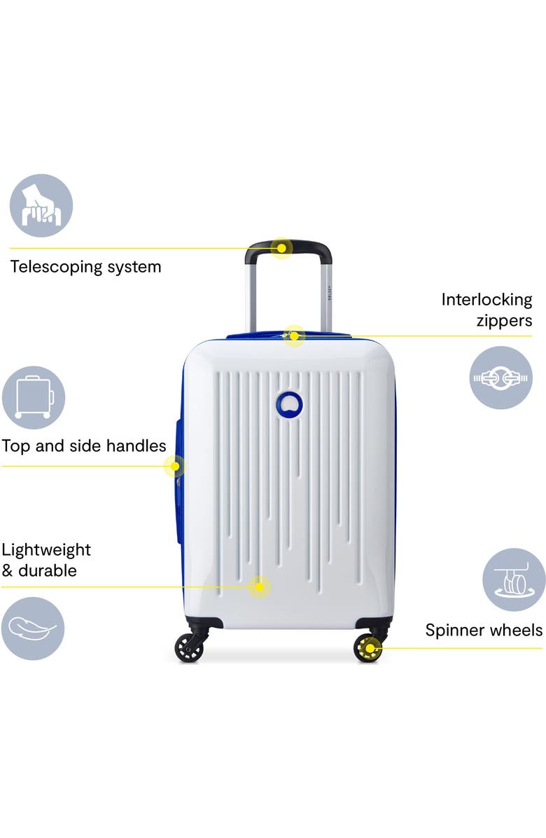 Delsey Paris Christine 3-Piece Hardside Expandable Suitcase Set, Alternate, color, White/Blue