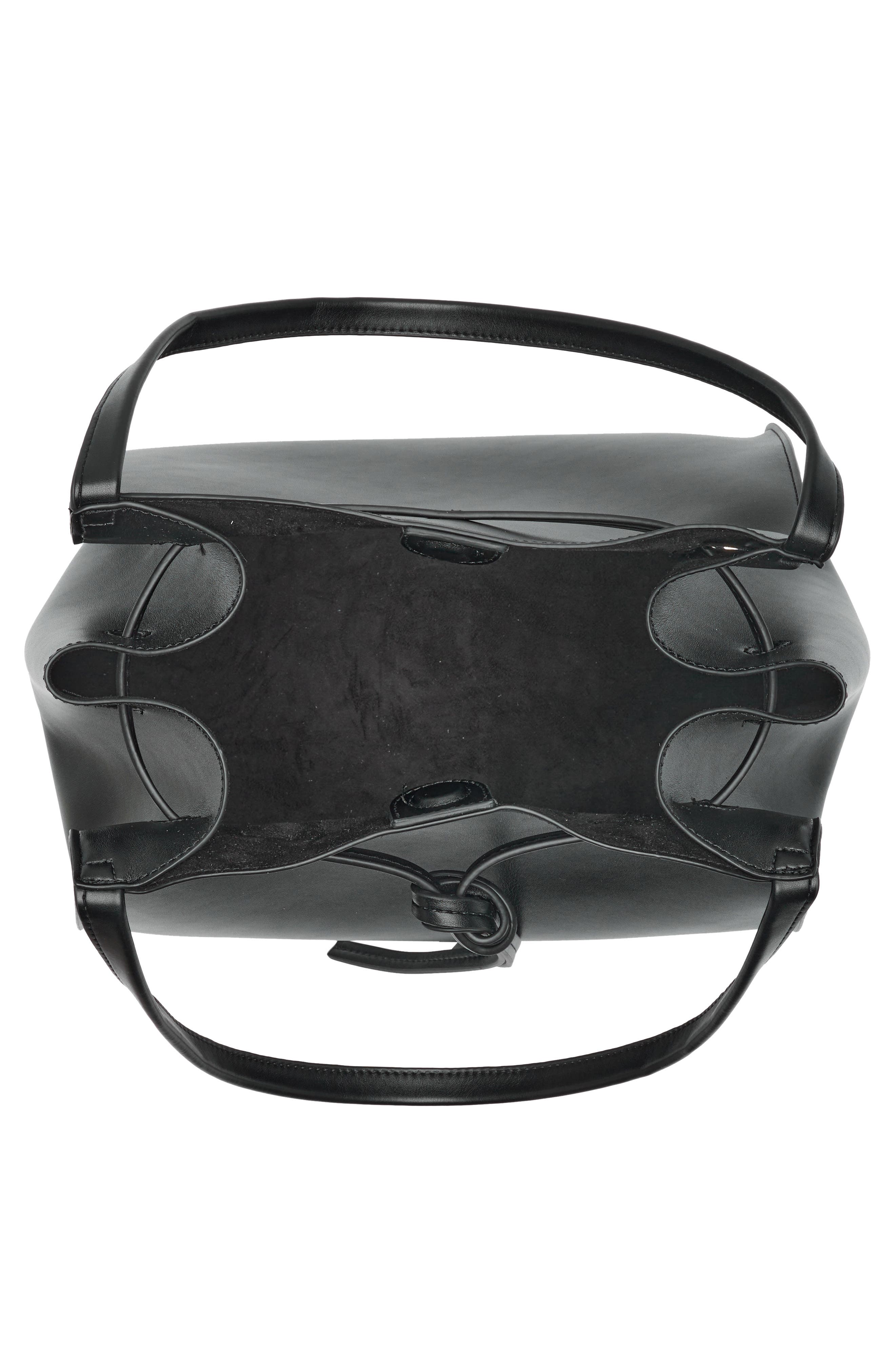 BCBG Drawstring Tulip Tote Bag, Alternate, color, Black