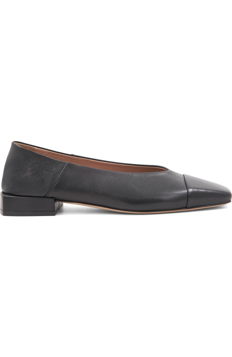 Bruno Magli Patria Square Toe Flat, Alternate, color, Black/ Black
