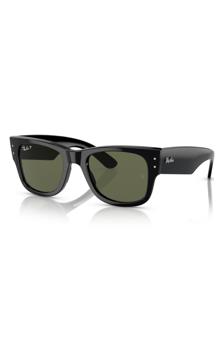 Ray-Ban Mega Wayfarer 52mm Polarized Square Sunglasses, Alternate, color, Black