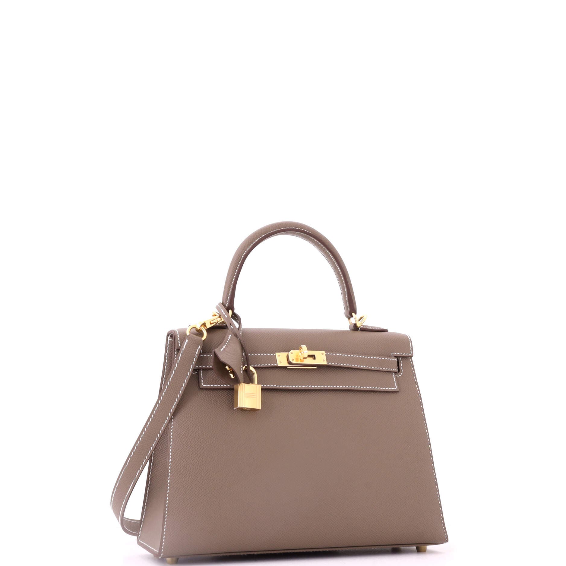 Kelly Handbag Grey Epsom with Gold Hardware 25, Alternate, color, Grey