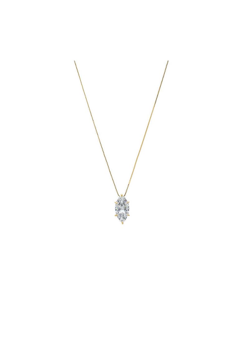 Moissanite Marquise Statment Drop Necklace, Main, color, Gold