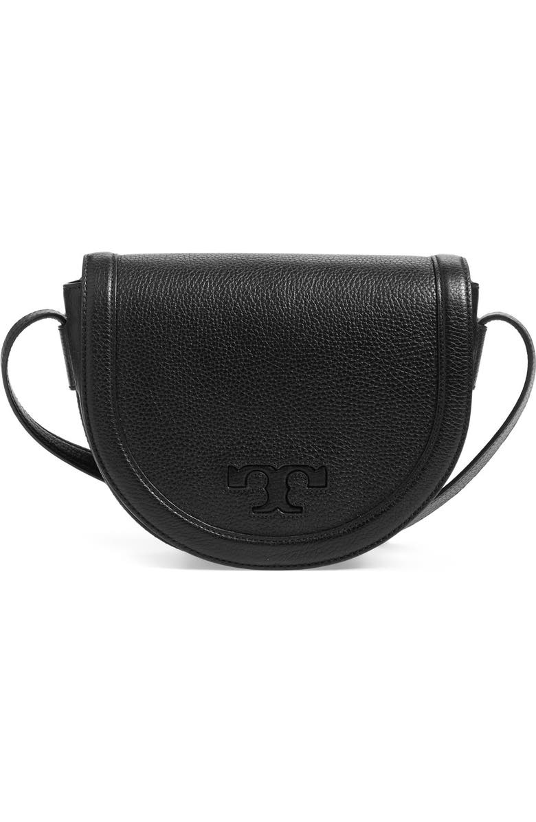 Tory Burch 'Serif T' Leather Saddle Bag, Main, color,