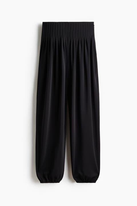 Pleated Barrel-leg Trousers
