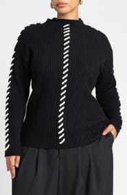 ELOQUII Stitch Detail Sweater