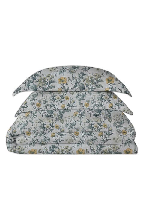 3-Piece King Floral Comforter & Sham Set