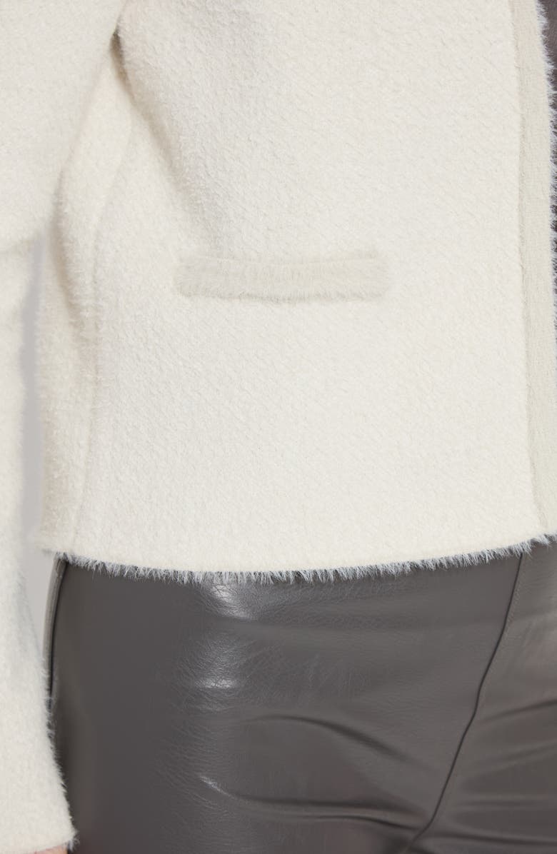 Lysse Faux Fur Trip Open Front Cardigan, Alternate, color, Winter Diagonal