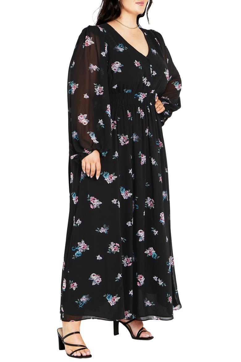 Jemina Floral Print Long Sleeve Maxi Dress, Alternate, color, VINTAGE ROSEBUD