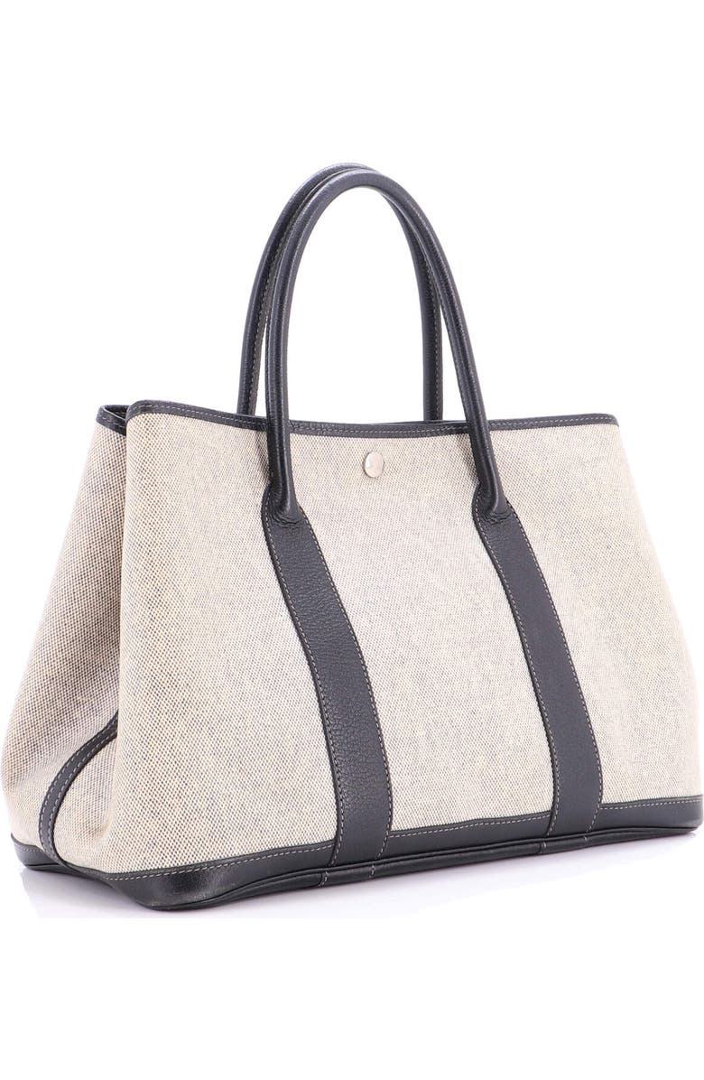 Pre-Owned Hermes Garden Party Tote Toile and Leather 36, Alternate, color, Noir