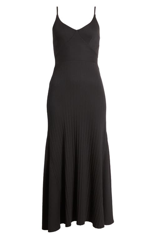 Nation Ltd Melanie Rib Tank Midi Dress In Jet Black