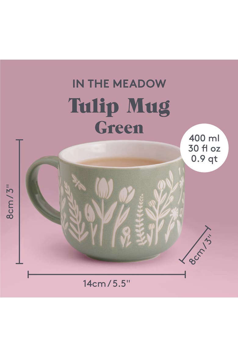 In The Meadow Green Tulip Mug 13.5oz, Alternate, color, Green