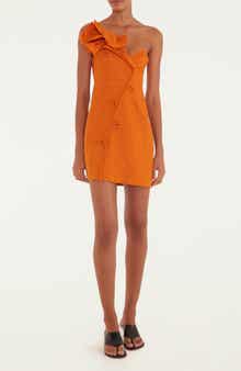 Orange Flower Euroflax™ Premium Linen Minidress