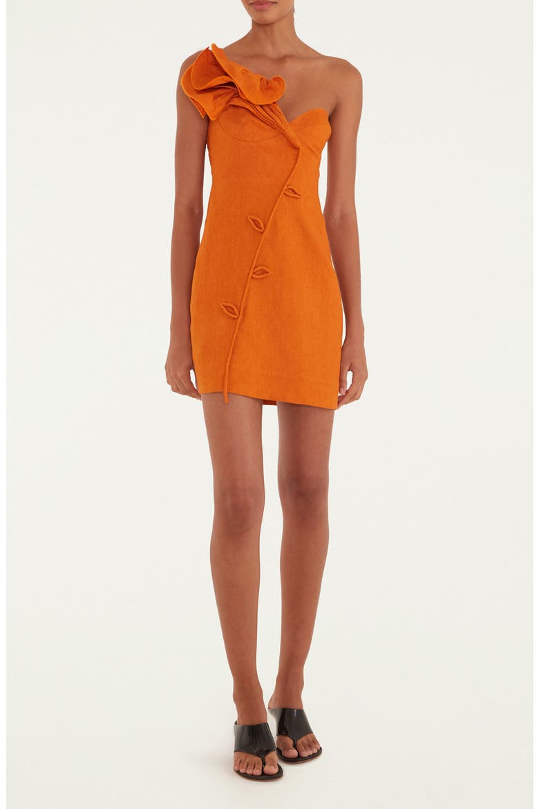 orange flying birds organic cotton mini dress FARM Rio Flying Birds Orange Mini Dress Sleeveless