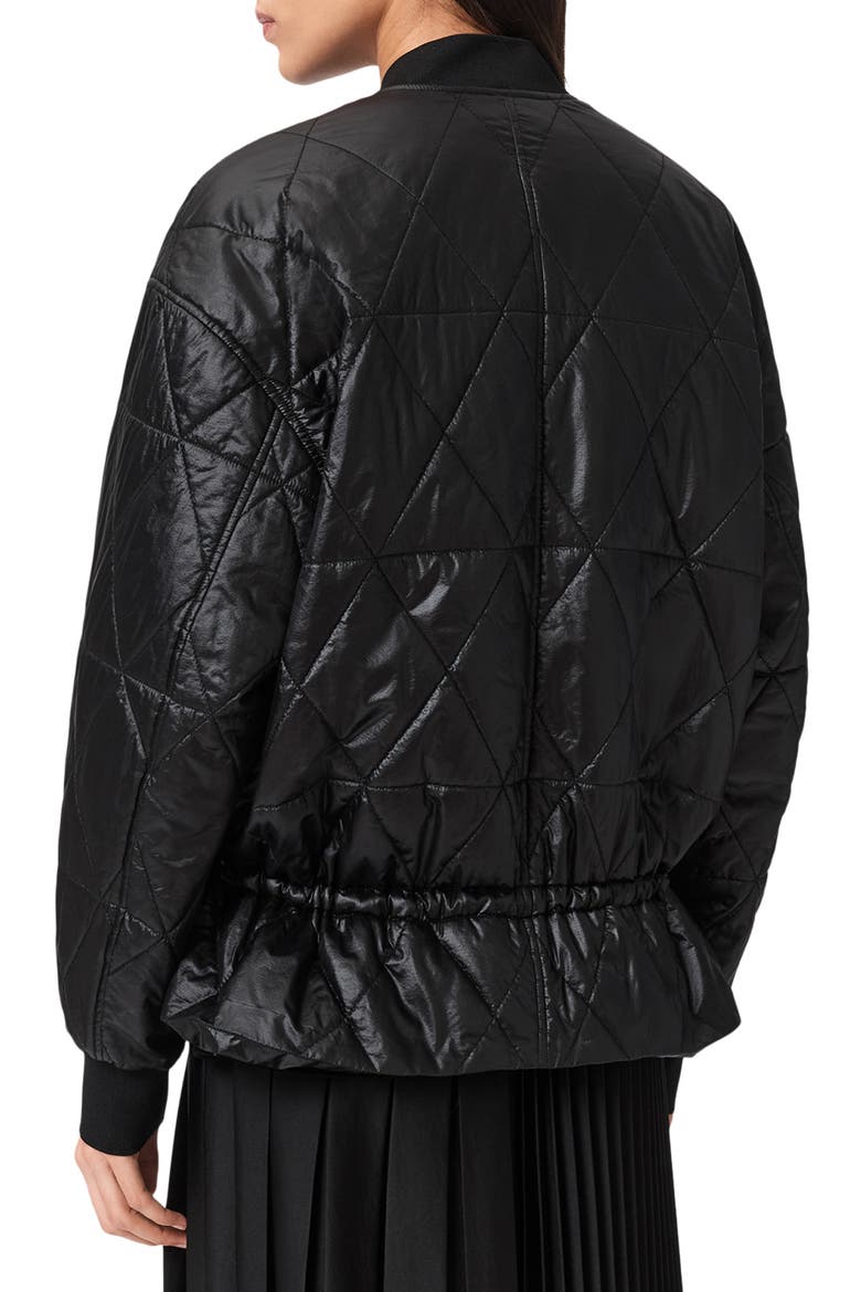 Alii Quilted Bomber Jacket, Alternate, color, BLACK