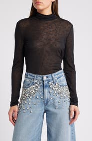 rag & bone Valencia Floral Turtleneck Top