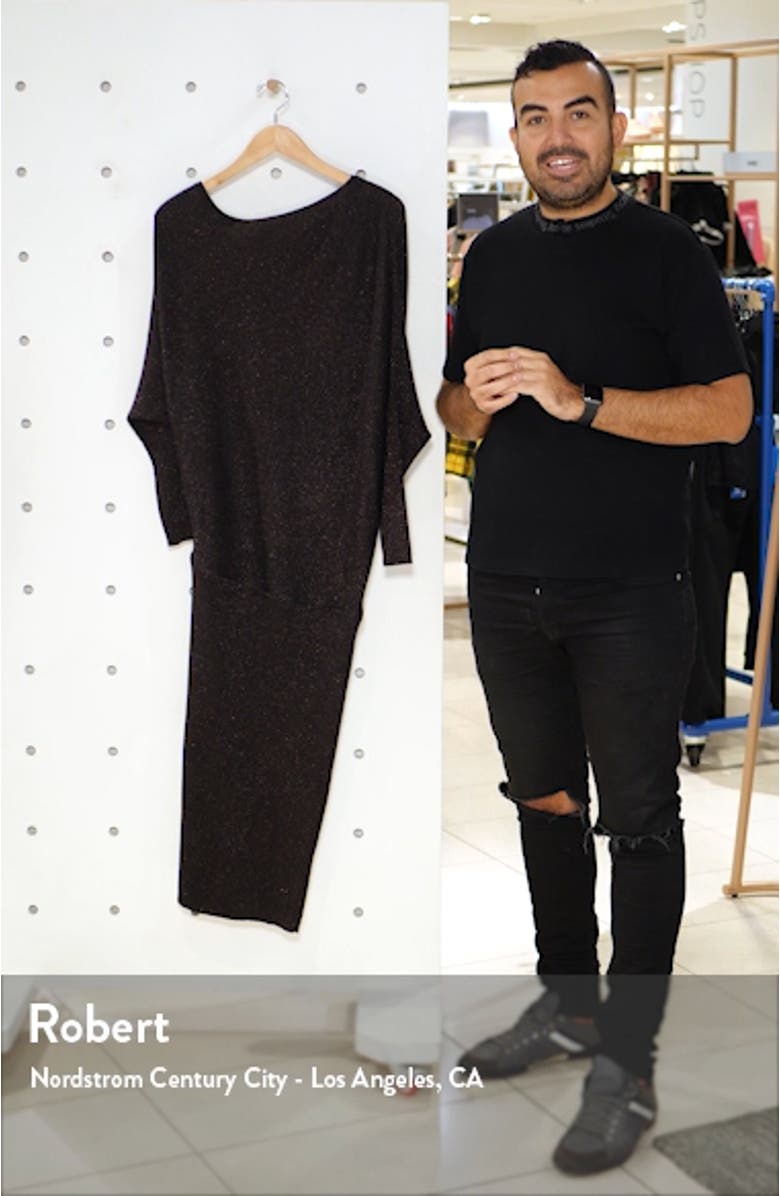Lara Long Sleeve Metallic Sweater Dress, sales video thumbnail