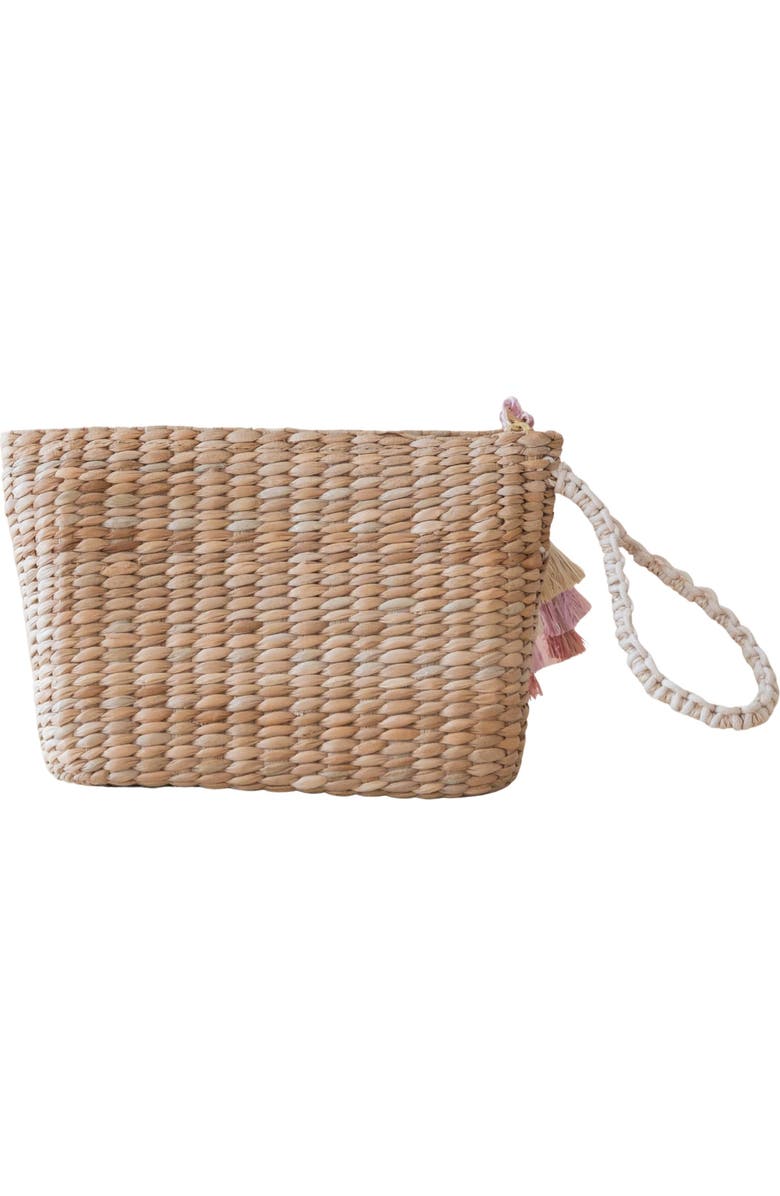 LIKHA Hummingbird Embroidered Straw Pouch, Alternate, color,