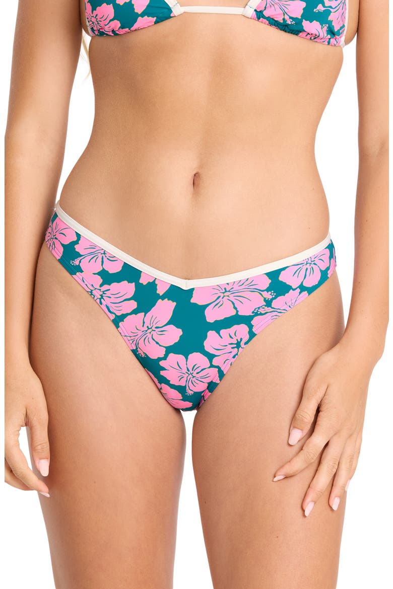 Mahalo Baby V Hike Cheeky Bikini Bottoms, Main, color, DEEP LAGOON