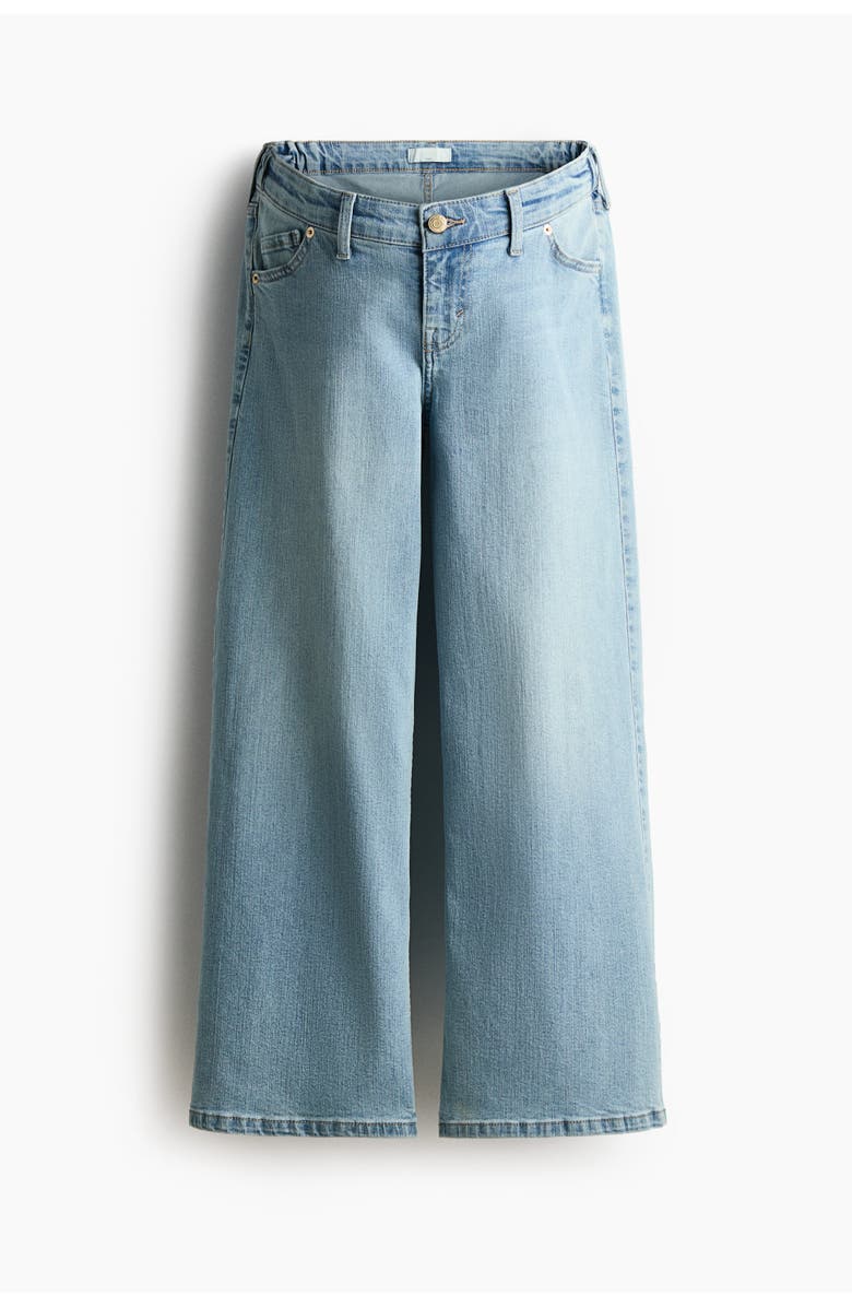 H&M Mama Wide Low Waist Ankle Jeans, Main, color, Light Denim Blue