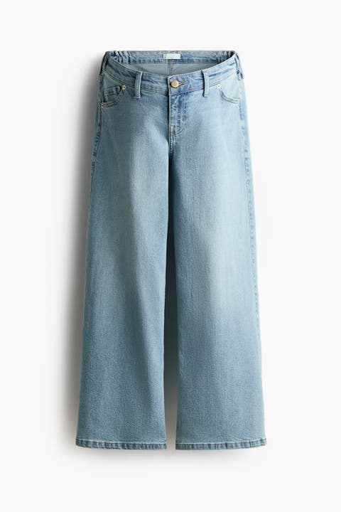 Mama Wide Low Waist Ankle Jeans