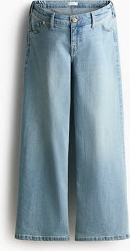 H&M Mama Wide Low Waist Ankle Jeans