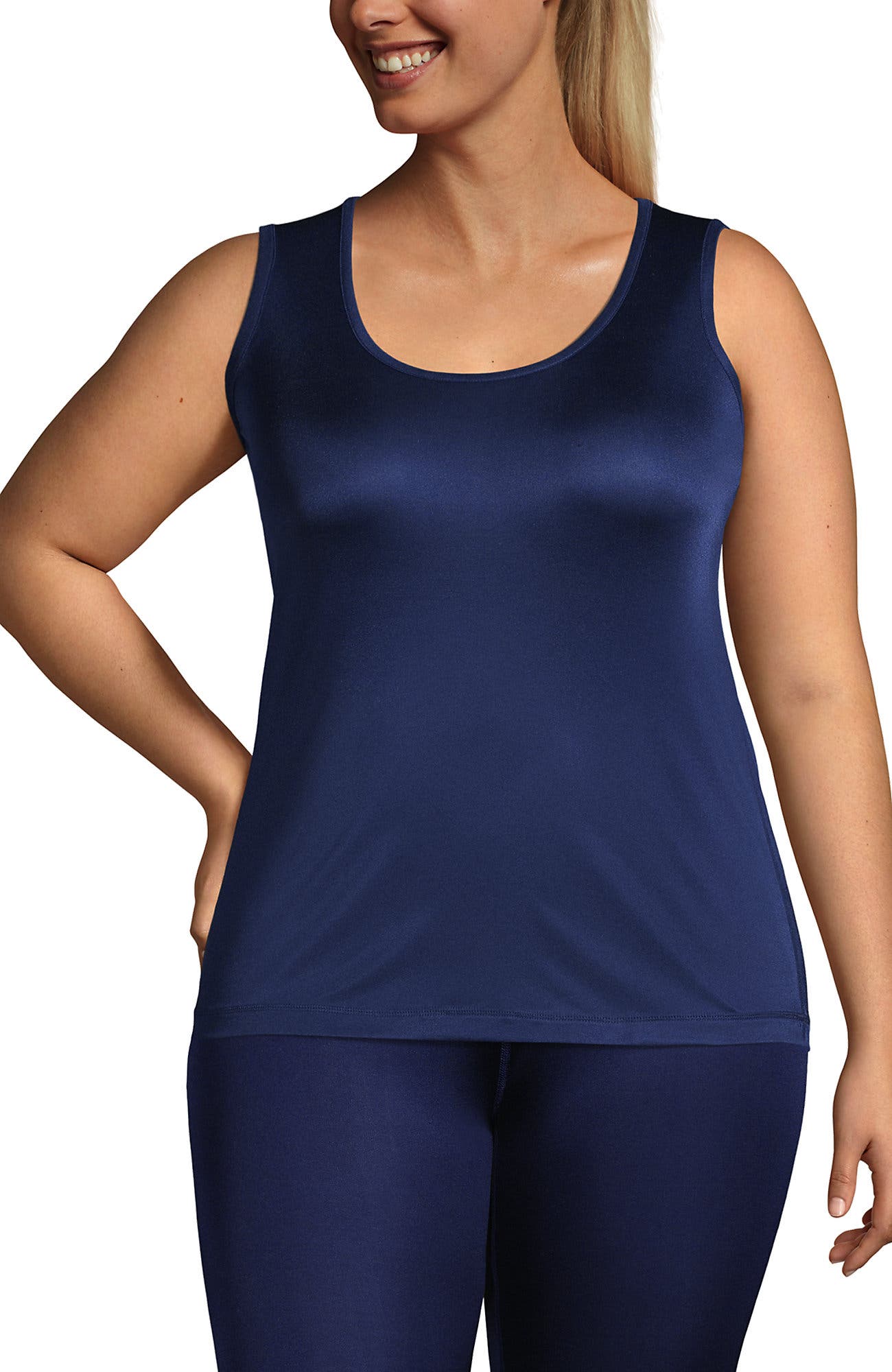 Petite Silk Interlock Thermal Long Underwear Base Layer Tank Top - image 3