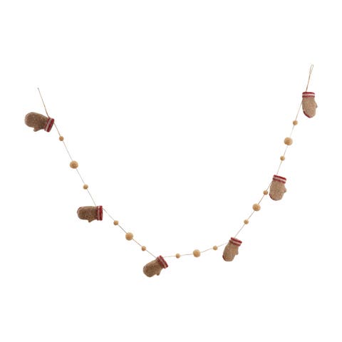 Felted Mittens & Pom Pom Garland with Jute