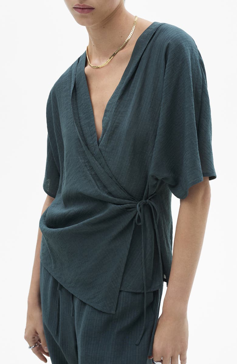 MANGO Knotted Wrap Top, Alternate, color, 