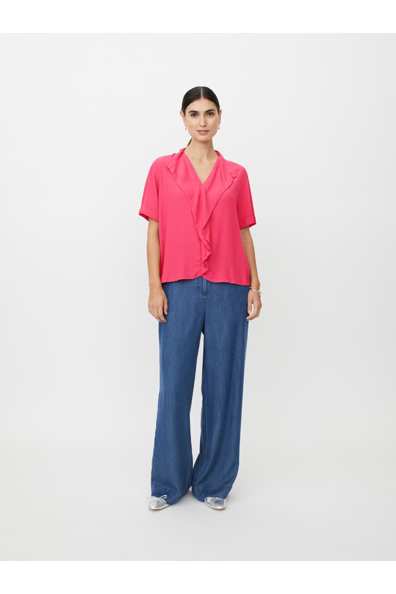 MaDyvora V-Neck Ruffle Blouse, Alternate, color, Carmine