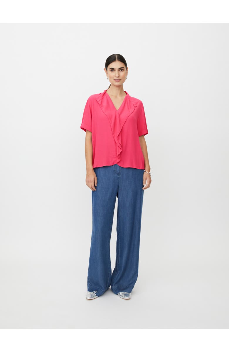 Masai Copenhagen MaDyvora V-Neck Ruffle Blouse, Alternate, color, Carmine