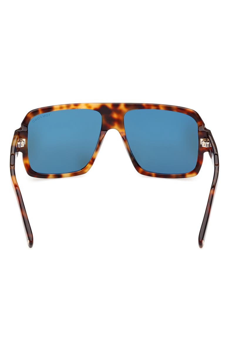 TOM FORD Camden 58mm Square Sunglasses, Alternate, color, Blonde Havana / Blue