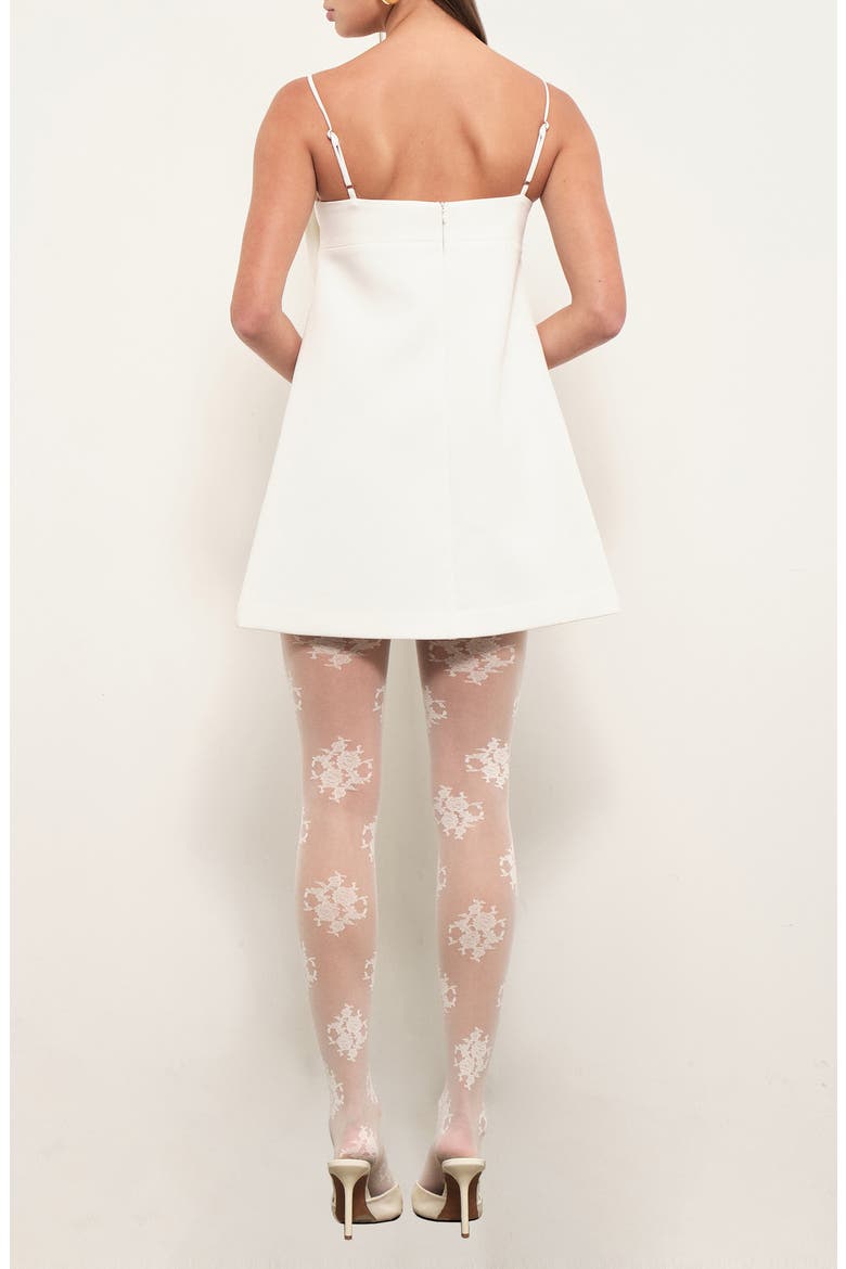 Caroline Bow Front Minidress, Alternate, color, WHITE