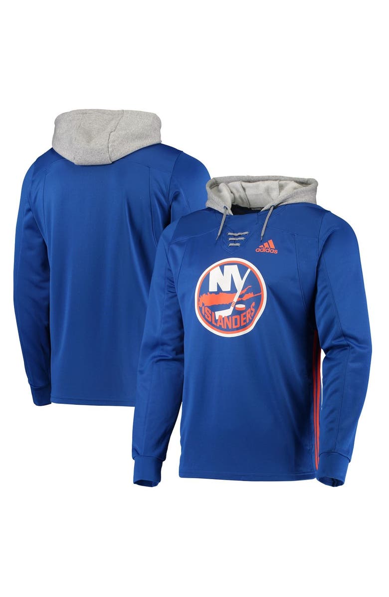 adidas Men's adidas Royal New York Islanders Skate Lace AEROREADY Pullover Hoodie, Main, color, 