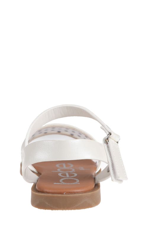 Bebe Little Girls Sparkly Fashion With Rhinestone Sandals In White