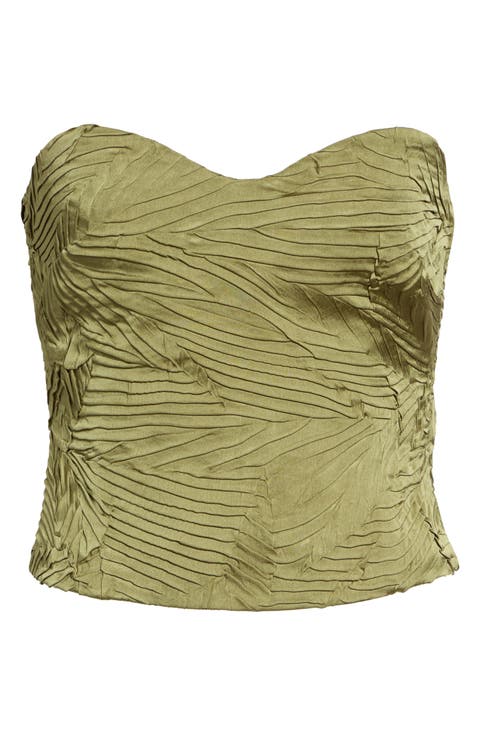 Heleen Pleated Strapless Bustier Top