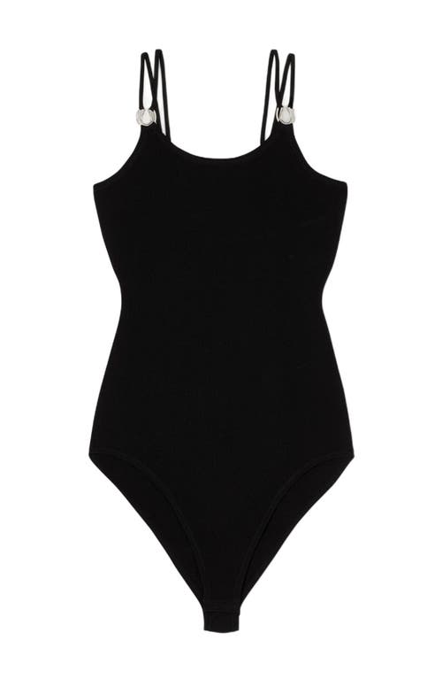 Sandro Jewellery Detail Knit Leotard In Black