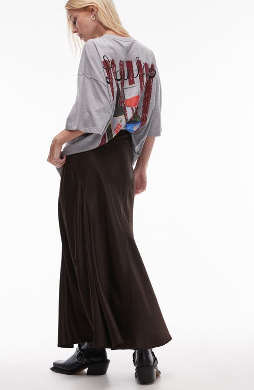 Shop Topshop Satin Godet Maxi Skirt