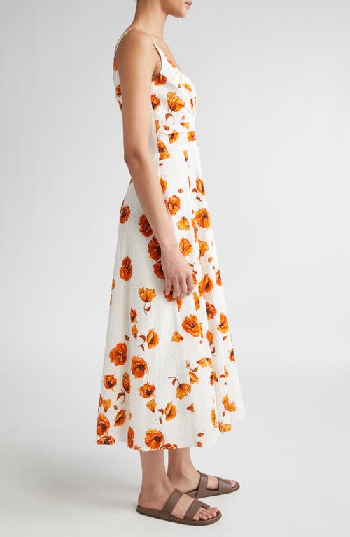 Emilia Wickstead Verena Floral-print Swiss-dot Cotton-blend Midi Dress In Multi